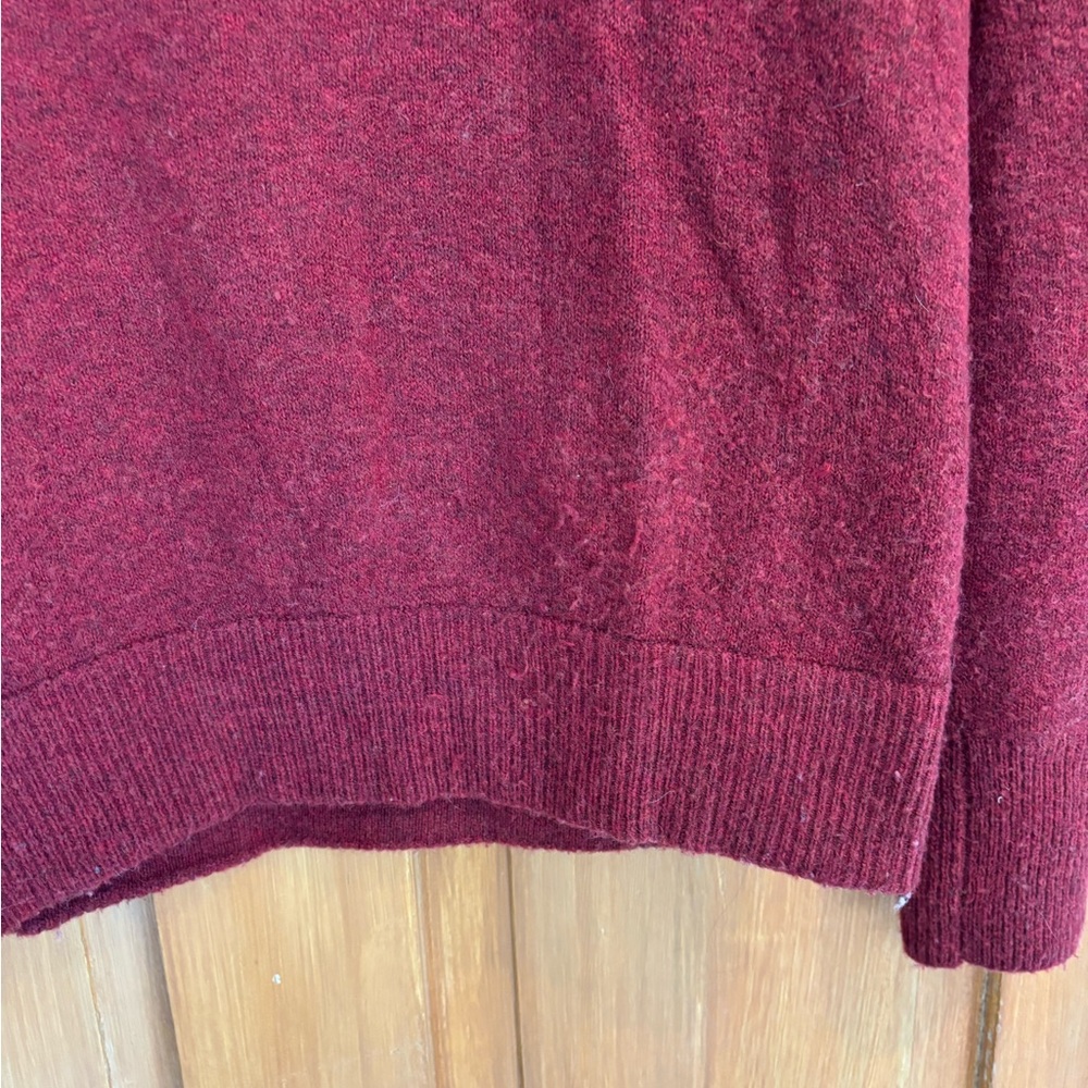 Madewell Deep Red V-Neck Sweater - Picture 2 of 7